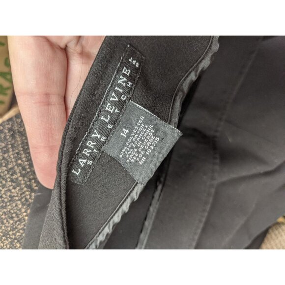 Larry Levine Size 14 Skirt Black Aline Knee Length Stretch - Picture 4 of 5